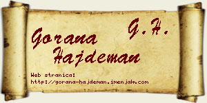 Gorana Hajdeman vizit kartica
